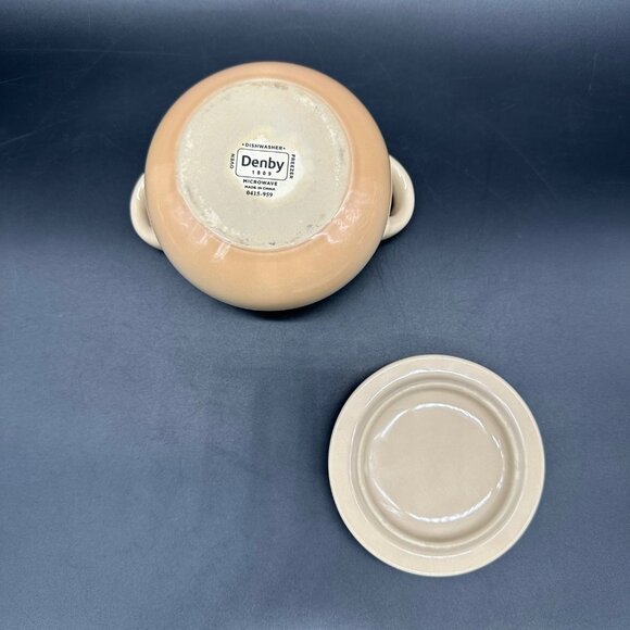 Denby Beige Mini Casserole Dish Lid Pot Double Handle Cookware Single Serve - Picture 7 of 11